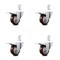 Service Caster 3.5 Inch Maroon Poly Swivel 7/8 Inch Square Stem Caster Set Total Lock Brake SCC SCC-SQTTL20S3514-PPUB-MRN-78-4 - alternate 1
